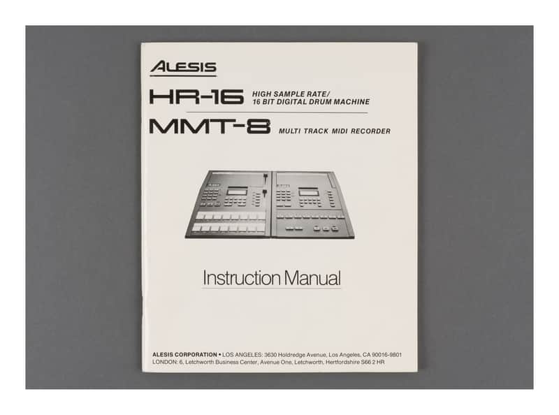Alesis HR-16 & MMT-8 Instruction Manual image 1
