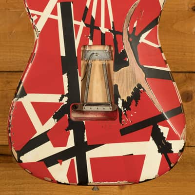 EVH Striped Series Frankenstein Frankie - Maple - Red with Black Stripes Relic image 4
