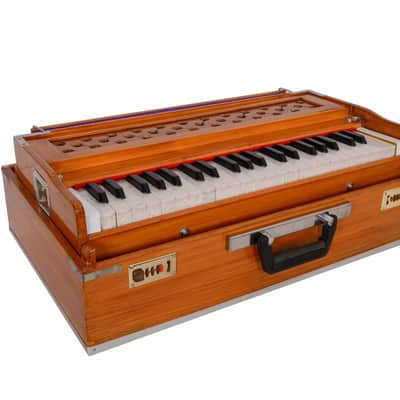 Handmade Harmonium 9 Stopper Portable 3.5 Octave Laying StyleBaja With Coupler Teak Wood image 3