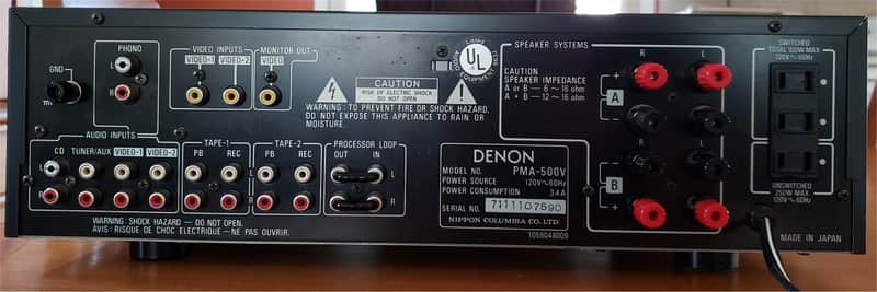 Amplificateur Stéréo Denon PMA-500V – Vintage, Occasion, Bon état