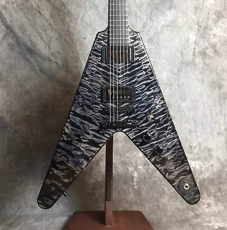 "from my Personal Collection" Black Diamond Custom Shop "Super-V Supreme" Guitar 5A Quilted Maple Top Hand Crafted In AMERICA image 1