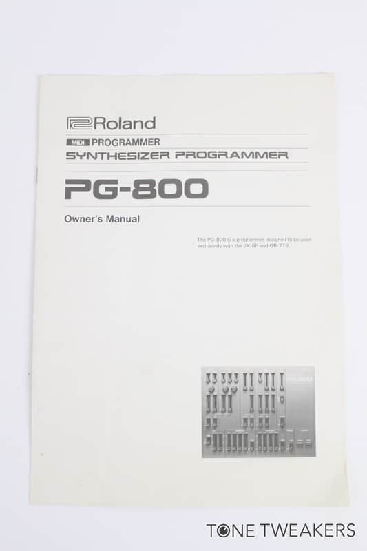 Roland PG-800 Synthesizer Programmer Owners Manual MKS-70 VINTAGE SYNTH DEALER image 1