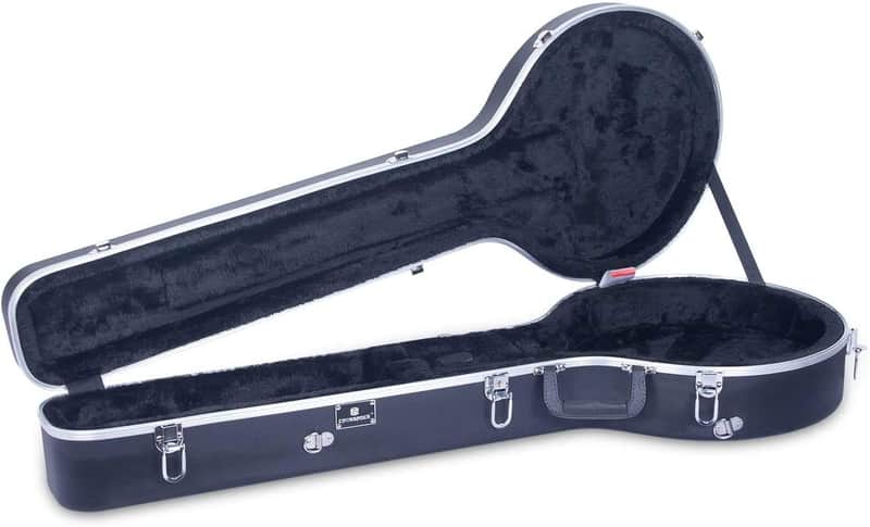 Crossrock ABS Molded Hard Case for 5-Strings Resonator, Gibson Tenor Banjo, Backpack Style, Black image 1