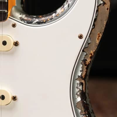 Fender Custom Shop 1965 Stratocaster Super Heavy Relic Electric Guitar - Super Faded Aged Firemist Silver over 3-Color Sunburst with Hardshell Case image 12