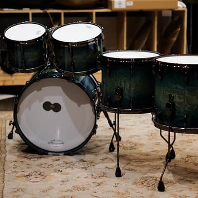 Pearl 10/12/14/16/20" Masterworks Drum Set - Scuba Blue Tamo Ash image 2