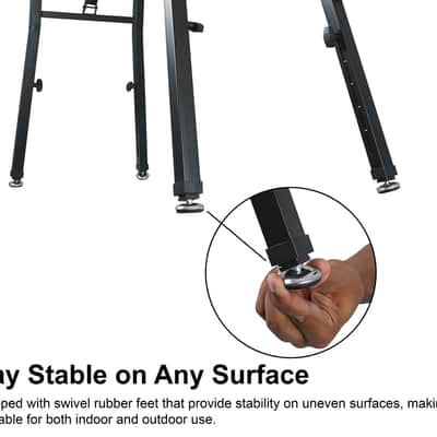 Rockville PKS44 2-Tier Keyboard/DJ Stand+Table Attachment+Gooseneck Mic Stand image 8