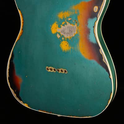 Fender Custom Shop LTD 1960 Telecaster Custom Heavy Relic Aged Sherwood Green/3-Tone Sunburst - CZ560407-7.25 lbs image 2