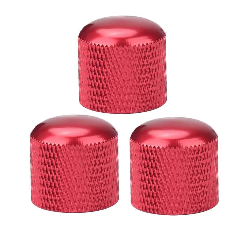 3pcs Red Metal Guitar and Bass Control Knobs Set image 1