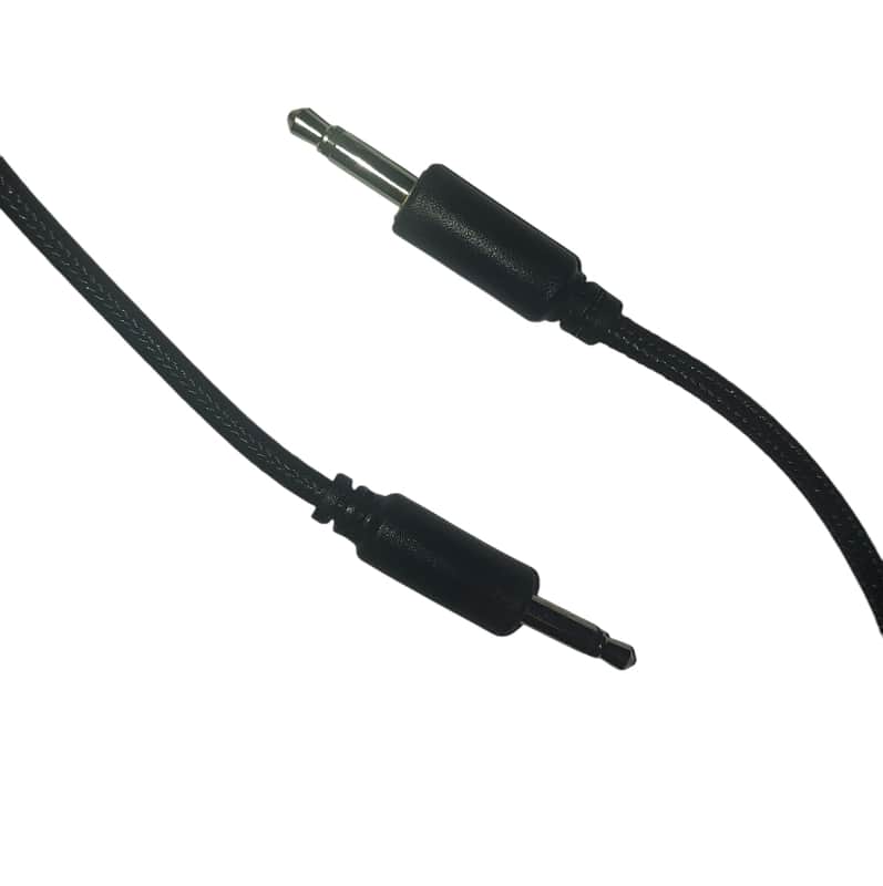 Mickey Cuervo 3.5mm Braided Eurorack Patch Cable 2025 - Black Braided 3.5mm back 9in patch cable image 1