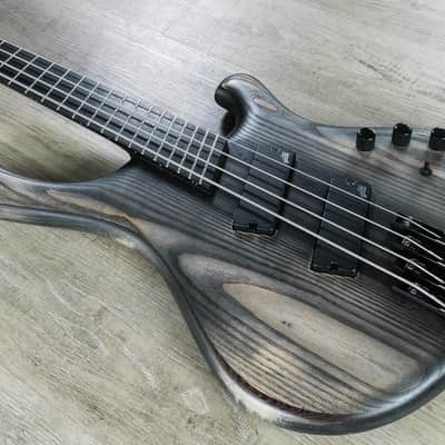 Mayones Viking VF 4 Multi-Scale 4-String Bass, Antique Black Matte, Ebony image 1