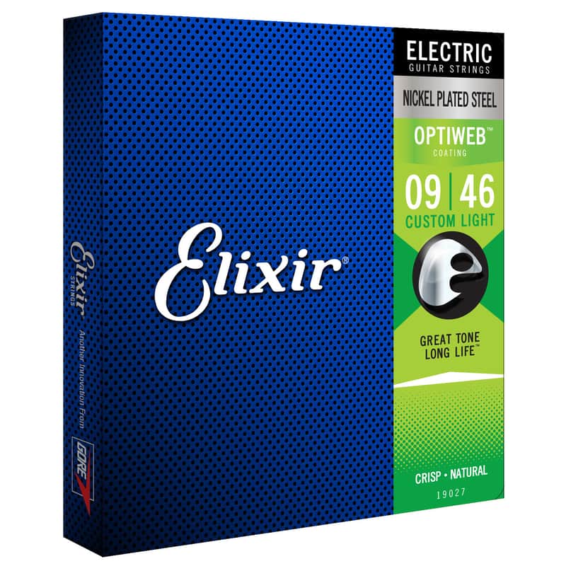 Elixir 19027 Optiweb Nickel Plated Steel Electric Guitar Strings - Custom Light (9-46) image 1