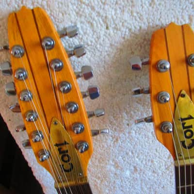Cort Double Neck Guitar, Late 1970's, Japan, Neck Thru Body, 6 & 12 Necks. Case image 3