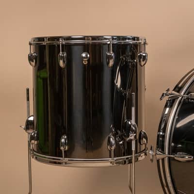 1970s Slingerland Black Chrome Drum Set 14x24 9x13 and 16x16 image 5