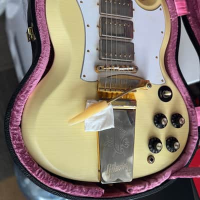 Gibson Custom Shop Jimi Hendrix Signature '67 SG Custom Reissue 2020 - 2021 - Aged Polaris White image 7