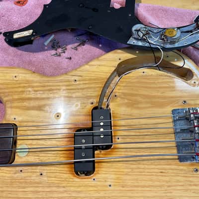 1977 Fender Fretless Precision Bass Natural Ash image 8
