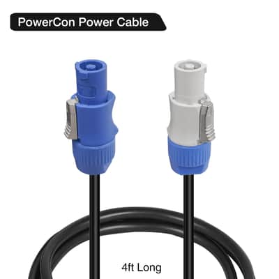 STC-PP4-2PK | 2 Pack 4FT 14AWG AC PowerCon Cable with Twist Lock, Input to Output 3 Pin Cable for Powered Speaker, Stage Light, LED Screen and More image 2