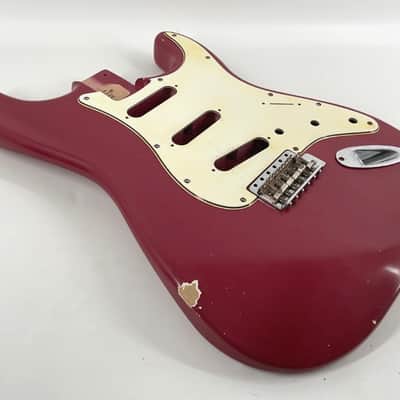 MJT Lightweight Strat Body 4lbs Alder 2026 - Aged Nitro Burgundy Mist image 4