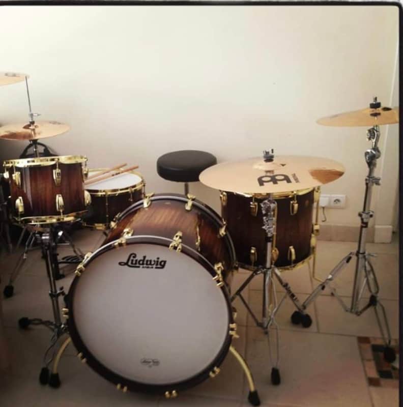 Ludwig Legacy Exotic 2010 Black Limba Oliveburst image 1