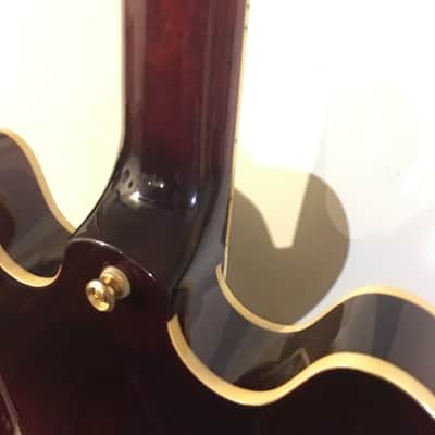 Epiphone Riviera P-90 with bigsby trem Natural/Red image 9