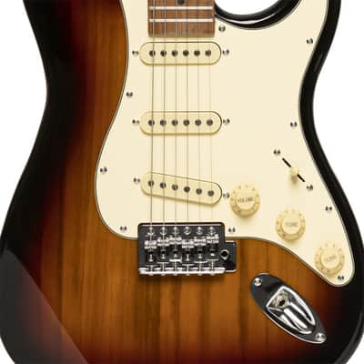 STAGG Electric Guitar Series 55 With Solid Paulownia Body Sunburst image 5