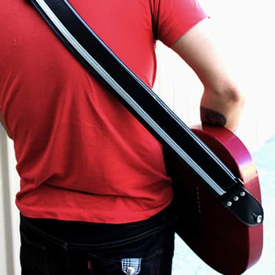 Couch  Black With Silver Racer X Guitar Strap image 6