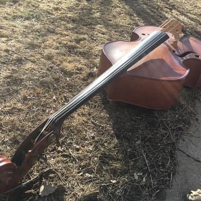 Alcoa ALUMINUM upright bass 1930s Faux wood finish image 10