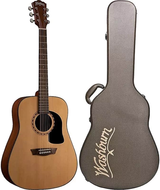 Washburn AD5K Apprentice D5 Series Dreadnought Mahogany Neck 6-String Acoustic Guitar w/Hard Case image 1
