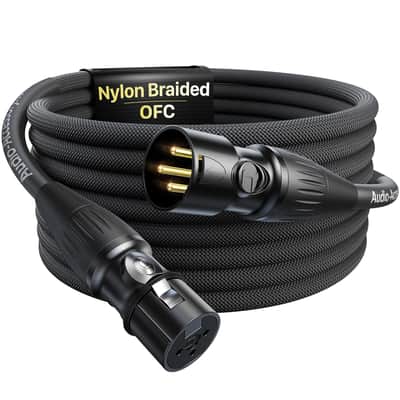 XLR Cables 10ft 1 Pack, Professional Gold-Plated Rean Connectors from Neutrik, Kevlar-Reinforced Nylon Braided XLR Microphone Cable, Mic Cable, Durable Shielded and Balanced XLR Male to Female Cord image 1
