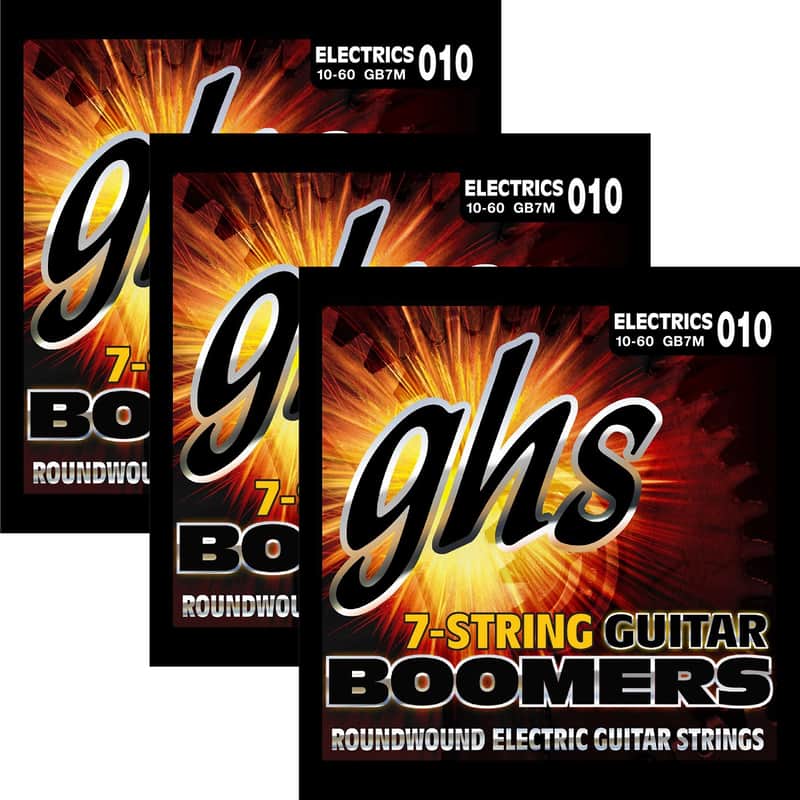 3 Sets GHS Strings GB7M Boomers 7-String Medium Heavy Electric Guitar Strings 10-60 Bild 1