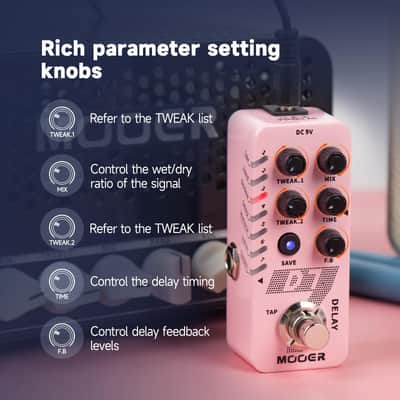MOOER D7 Delay Guitar Pedal with 6 Different Delay Tape And 150s Looper Recording (Price includes the import duty for US buyer) image 4