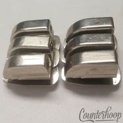 *Leedy&Ludwig 6x Beavertail Tom/Snare Drum Lugs Nickel USA Vintage 40s-50s Metal image 2