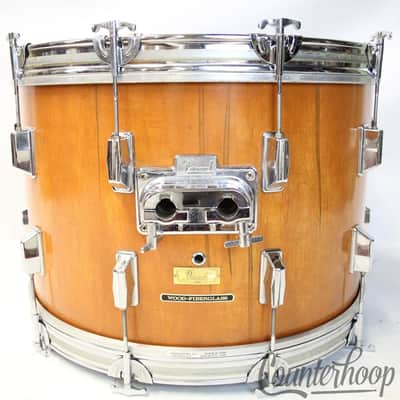 Pearl Wood-Fiberglass Drum Set 22,12,13,16 Natural Mahogany Shells Japan 70s Kit image 9