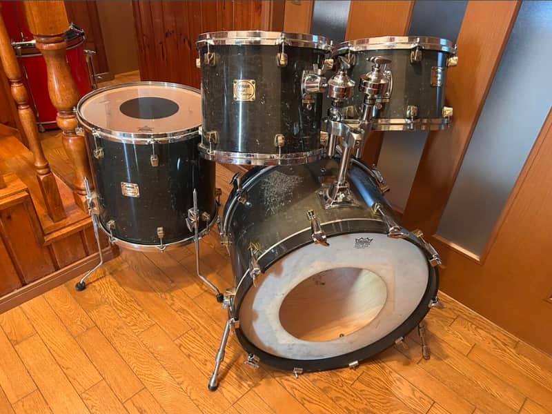 Yamaha Maple Custom 12,13,16,22 Drum Set - Black Maple image 1