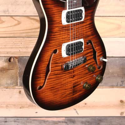 PRS SE Flatback Hollowbody I Piezo Guitar Orange Tiger Smokeburst w/ Gigbag image 2