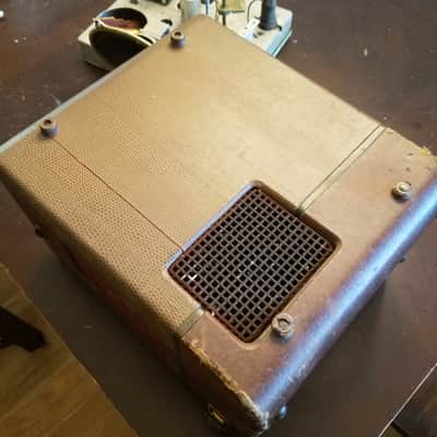 Revere T100 6V6 mono tube amp project 5x7 speaker case leather handle 1950 image 7