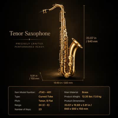 Gold Lacquer B♭ Tenor Saxophone Outfit w/ Case & Accessories image 6