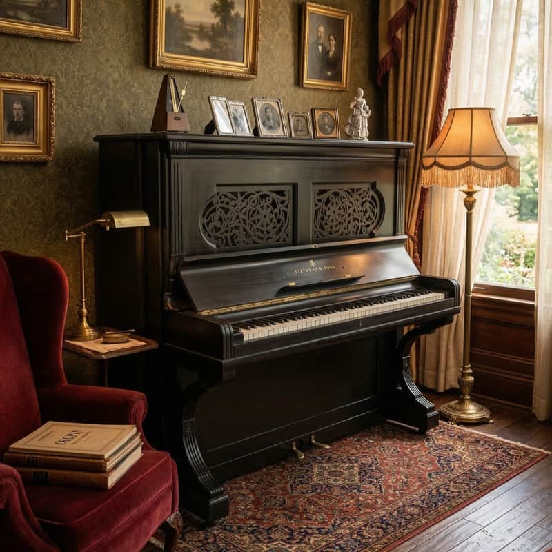 Steinway & Sons Upright Piano – Satin Black