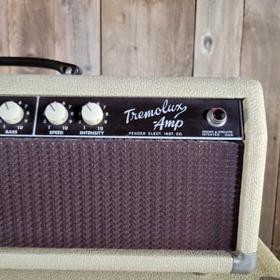 Fender Tremolux 6G9-A 1961 Rough Blonde Tolex Tone Ring Cabinet - Blonde image 10