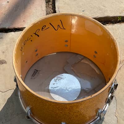 1970's Ludwig 14" Concert Timp Tom Gold Sparkle 10x14 6-PLy image 11