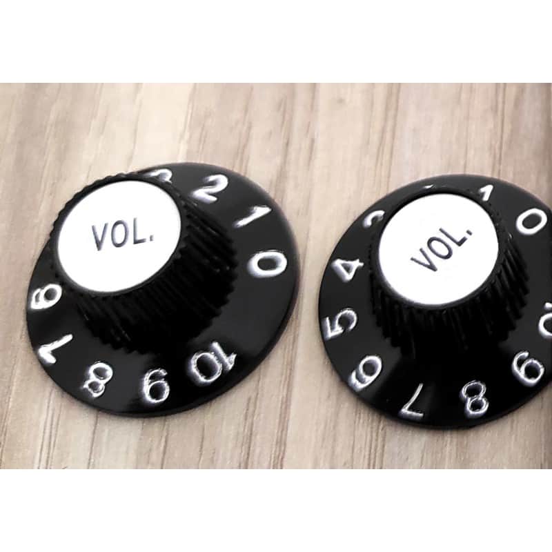 2 Black Volume Witch Hat black Knobs Silver reflector for US pots image 1