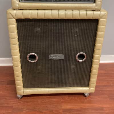 Kustom K250-4 Amp and Speaker Cabinet Gold Sparkle Tuck and Roll image 1