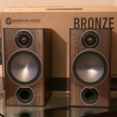 Rare Monitor Audio Bronze 2, Walnut w/ optional dustcovers, Box, Manual, Mint! $449 shipped! image 1