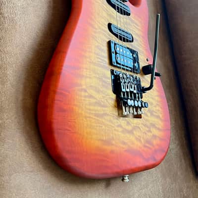 Mr. Scary REH George Lynch 5A Quilted Maple 1-Piece 2018 - Orange Burst (ESP) image 12