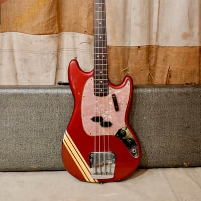 Fender Mustang Bass Guitar 1970 - Competition Red image 1