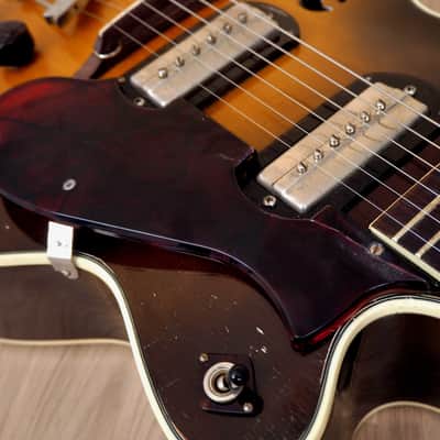 1957 Harmony H62 Vintage Archtop Electric Guitar Sunburst w/ Gibson P-13 Pickups, Case image 13