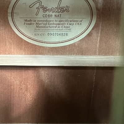 Fender Guitar CD60 NAT Acoustic With Case image 5