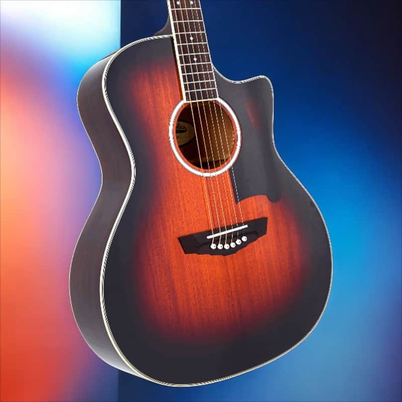 D'Angelico Excel Gramercy, Mahogany Burst Grand Auditorium Acoustic-Electric Guitar image 1
