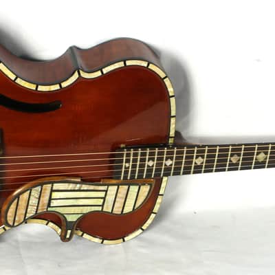 Wilkanowski Airway Arch Top Hollow Body Guitar w/HSC Serial # 2 1930's Sunburst image 3