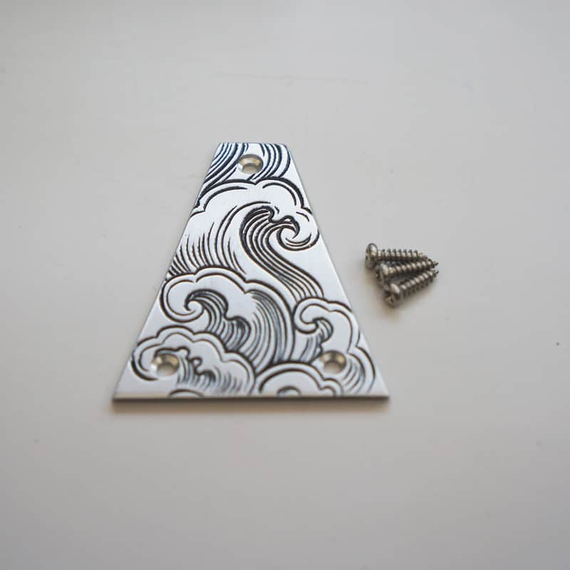 Engarved Silver Guitar Truss Rod Cover with Screws image 1