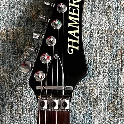 Hamer Phantom-customized shorthorn + Floyd Rose Trem 1986 - Blue Metallic image 5